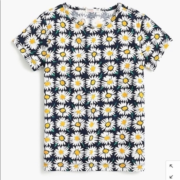 J.Crew Crewcuts Daisies Flowers Girl Shirt Short Sleeves Size 6-7 - Picture 4 of 4